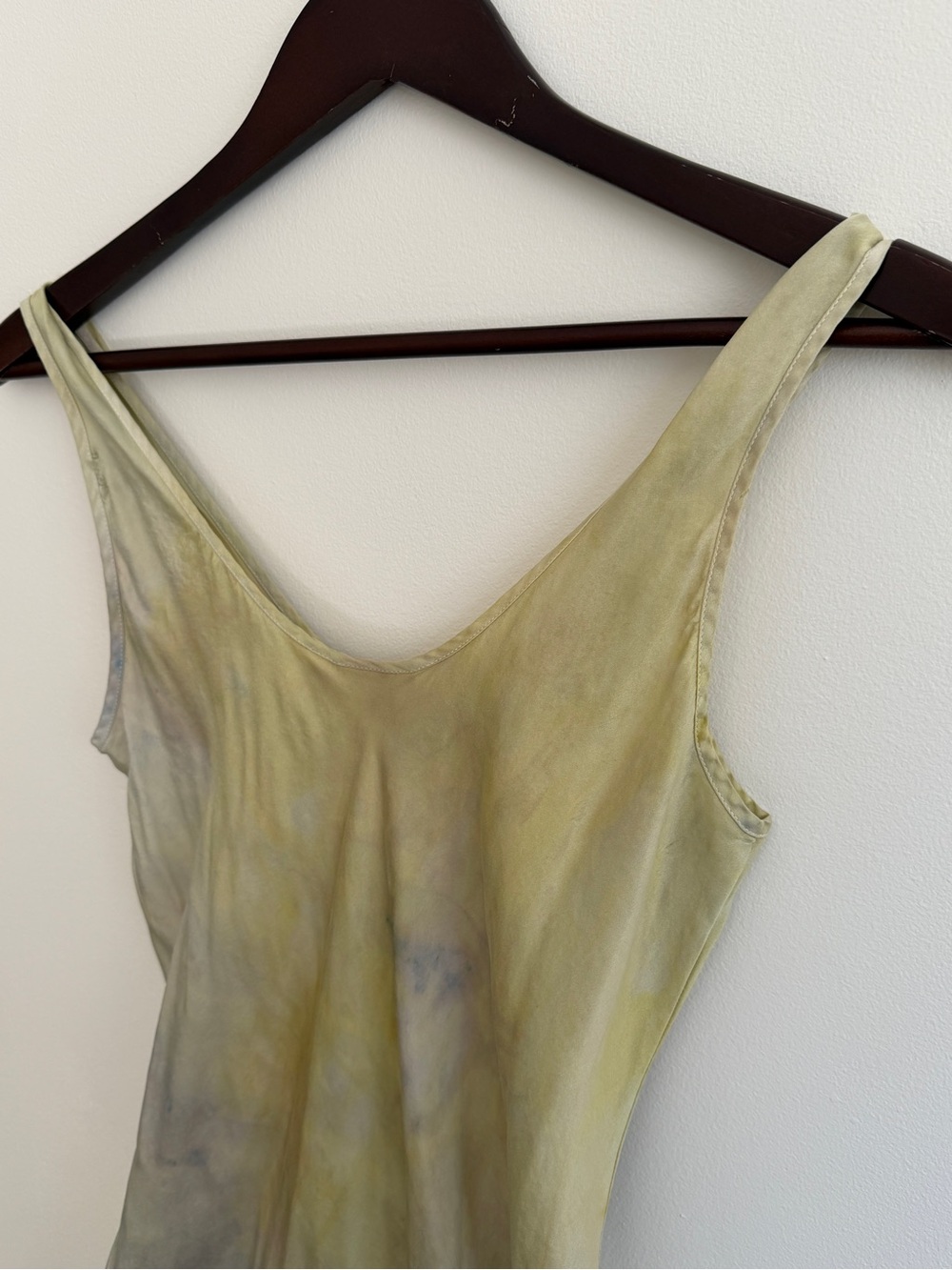 Vintage Hand Dyed Silk Dress with Subtle Multicolor Wash - Picture 14 of 16